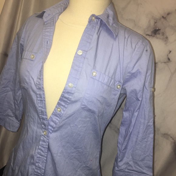 Blue Button Up - Picture 3 of 4